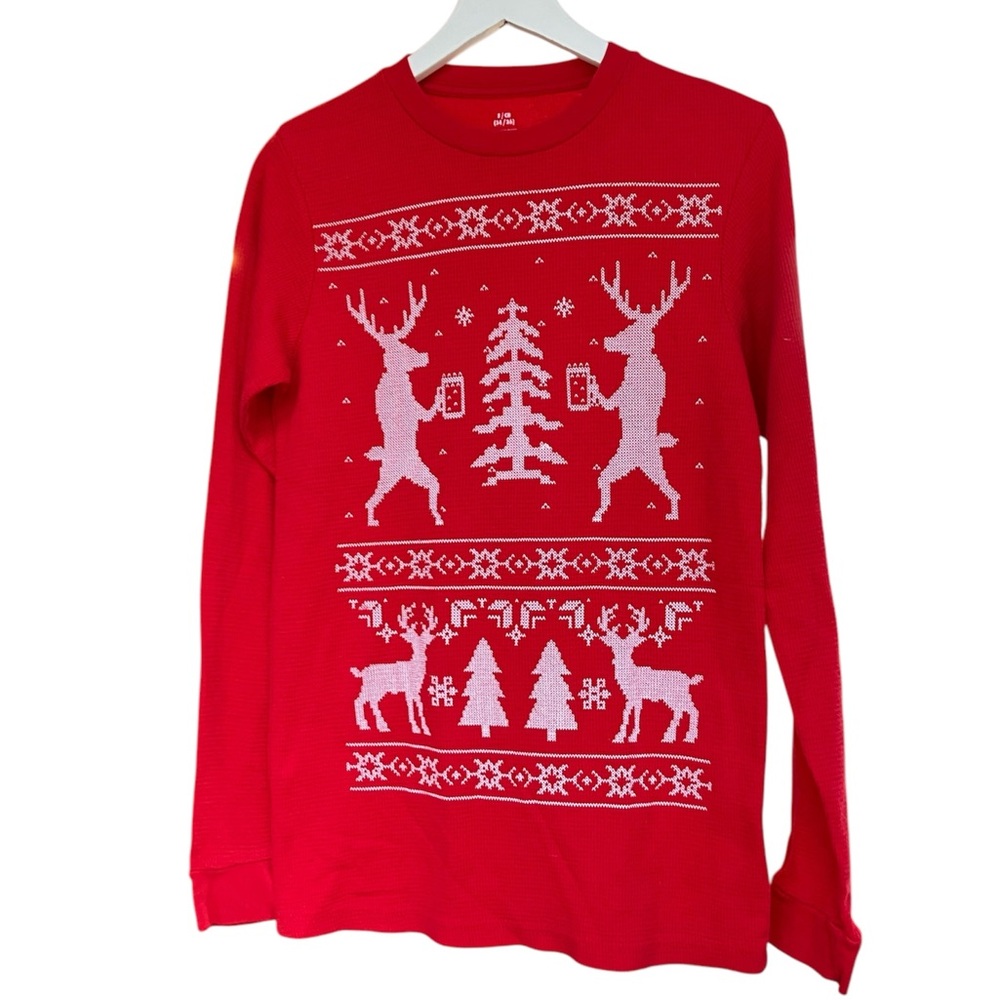 Reindeer Drinking Thermal Shirt